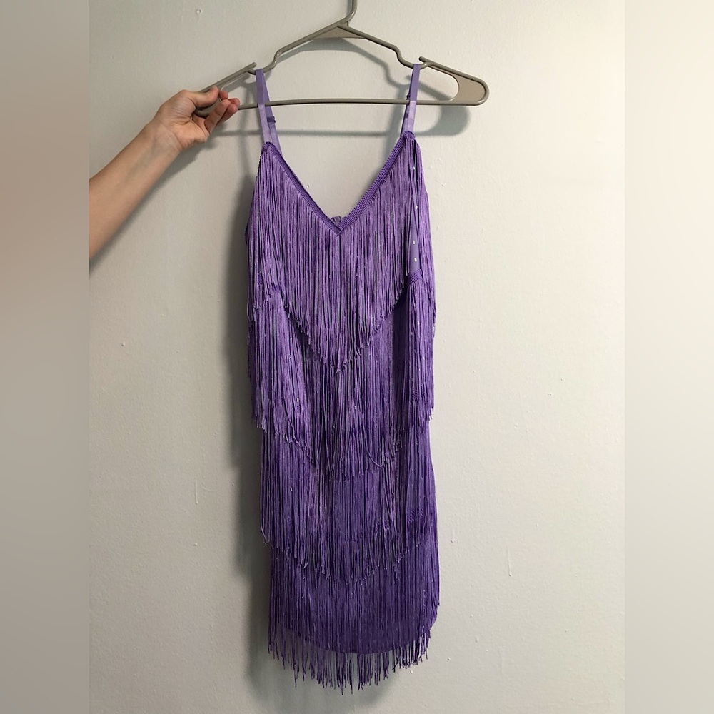 Fringe Trim Flapper Cami Dress